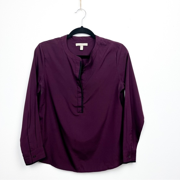 Banana Republic Tops - Banana Republic Purple Semi-Sheer Long Sleeve Blouse